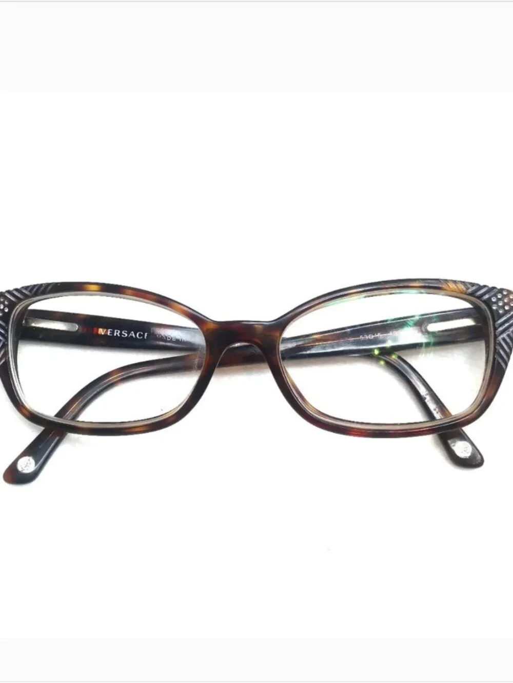 Auth Versace Swarovski crystal reading glasses